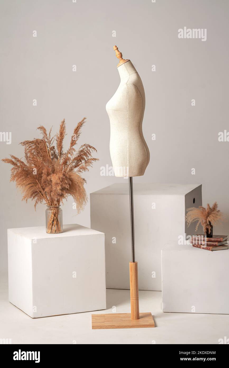 Mannequin vintage sans les mains sur un arrière-plan léger de studio Banque D'Images