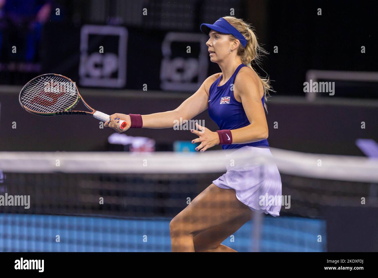 Glasgow, Écosse, le 8th novembre 2022. Yulia Putintseva, du Kazakhstan, joue Katie Boulter, de Grande-Bretagne, dans les étapes de groupe du Billy Jean Roi Cu Banque D'Images