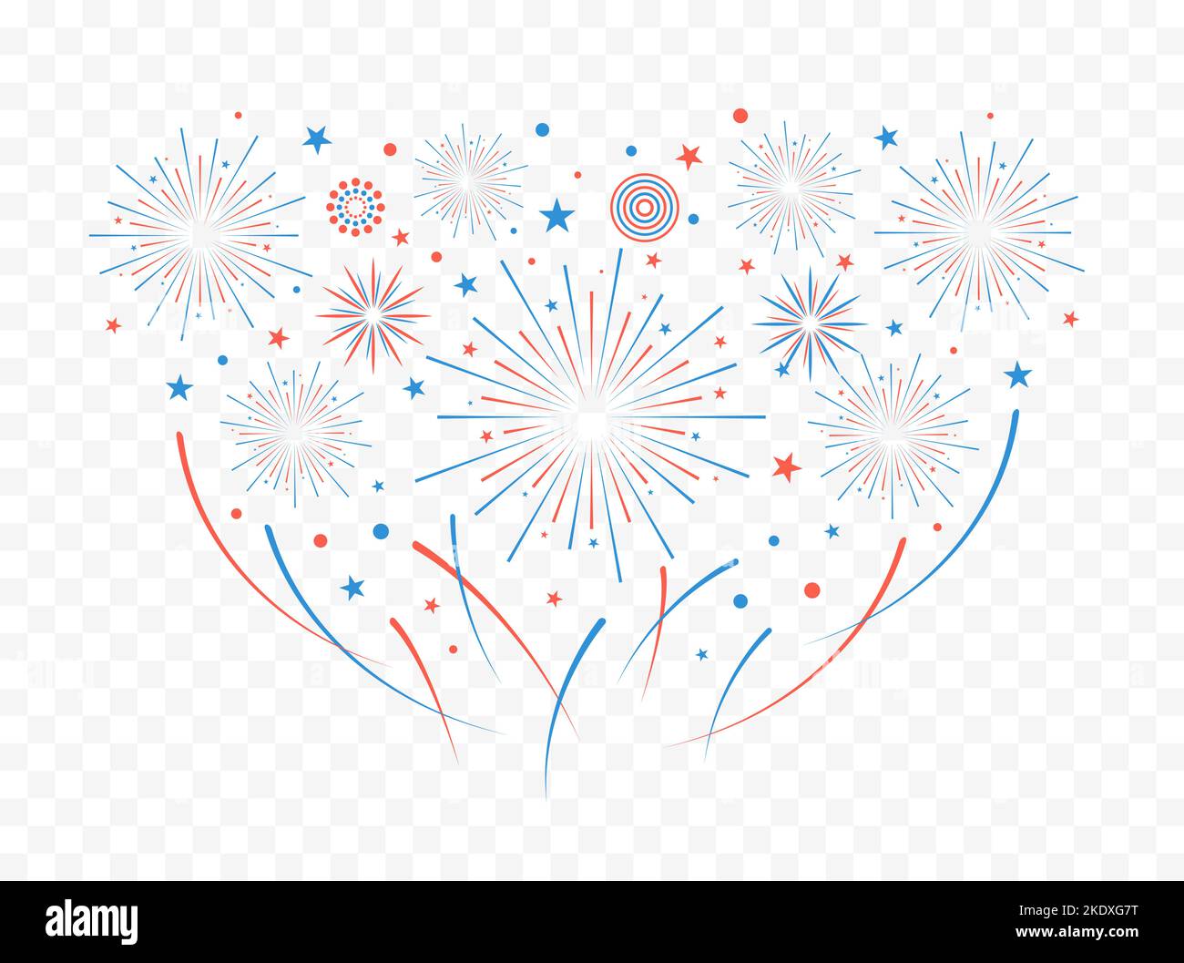 Illustration de feux d'artifice isolée sur fond blanc. Fond de fête vectoriel Illustration de Vecteur