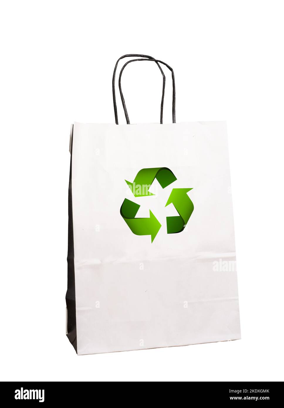 un sac en papier réutilisable et recyclable sur un fond transparent Banque D'Images