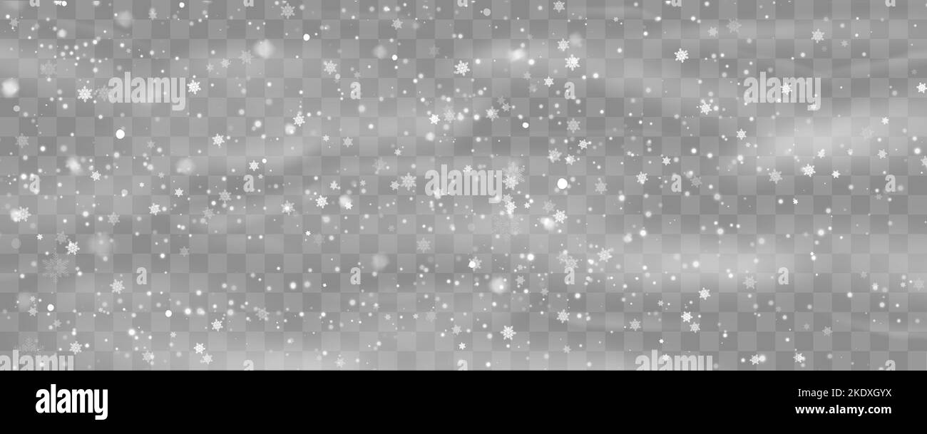 Fond de neige avec beaucoup de flocons de neige. Toile de fond d'hiver. Illustration vectorielle Illustration de Vecteur