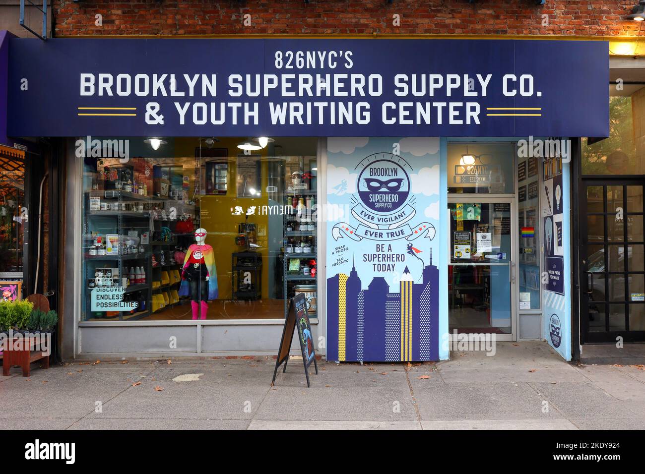826NYC Brooklyn Superhero Supply, 372 5th Ave, Brooklyn, New York, NYC photo d'une organisation d'alphabétisation pour enfants à but non lucratif à Park Slope. Banque D'Images