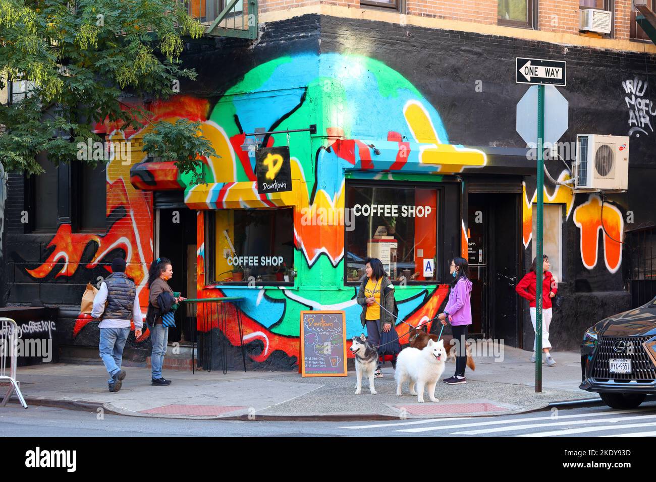 Downtown Coffee House, 26 Jefferson St, New York, New York, New York photo d'un café dans le quartier Lower East Side de Manhattan. Banque D'Images