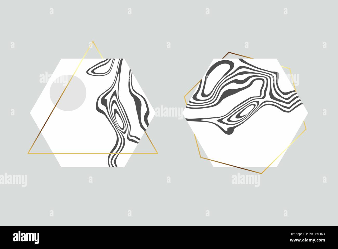 Éléments abstraits à rayures noires et formes géométriques. Elément de conception abstrait. Illustration de Vecteur