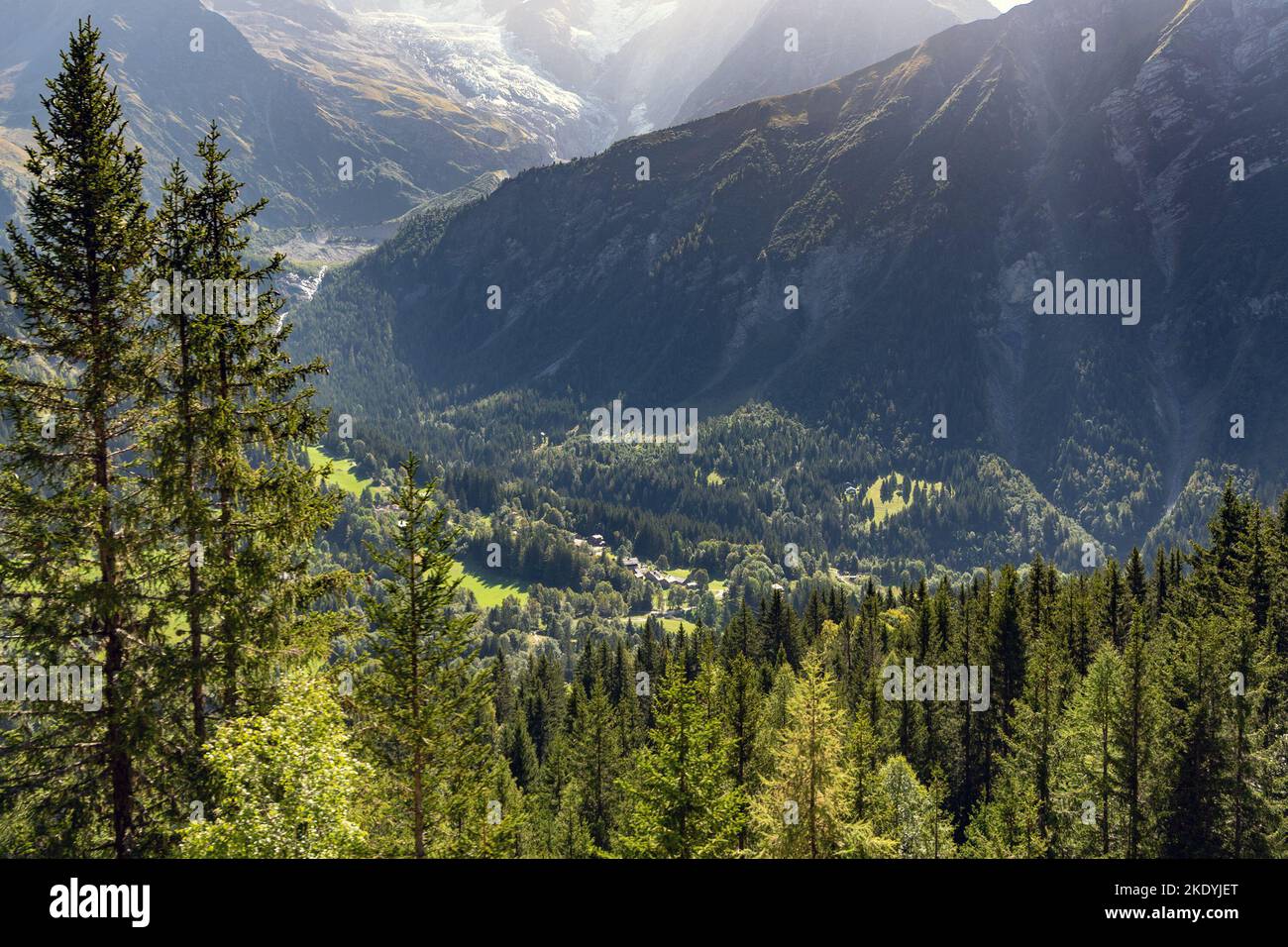Paysage alpin à côté de Saint-Gervais-les-bains, France. Banque D'Images