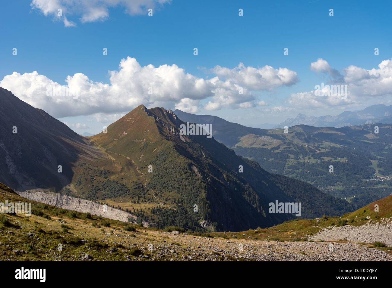 Paysage alpin à côté de Saint-Gervais-les-bains, France. Banque D'Images