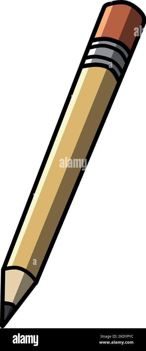 Icône de crayon affinée isolée sur un fond blanc Illustration de Vecteur