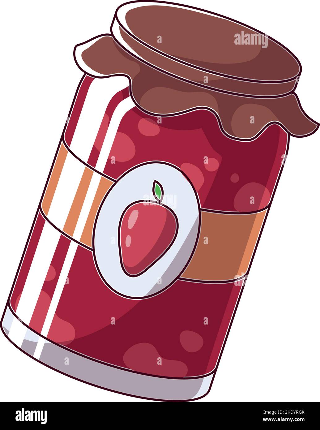 Un pot de confiture de fraise isolé sur un fond blanc Illustration de Vecteur