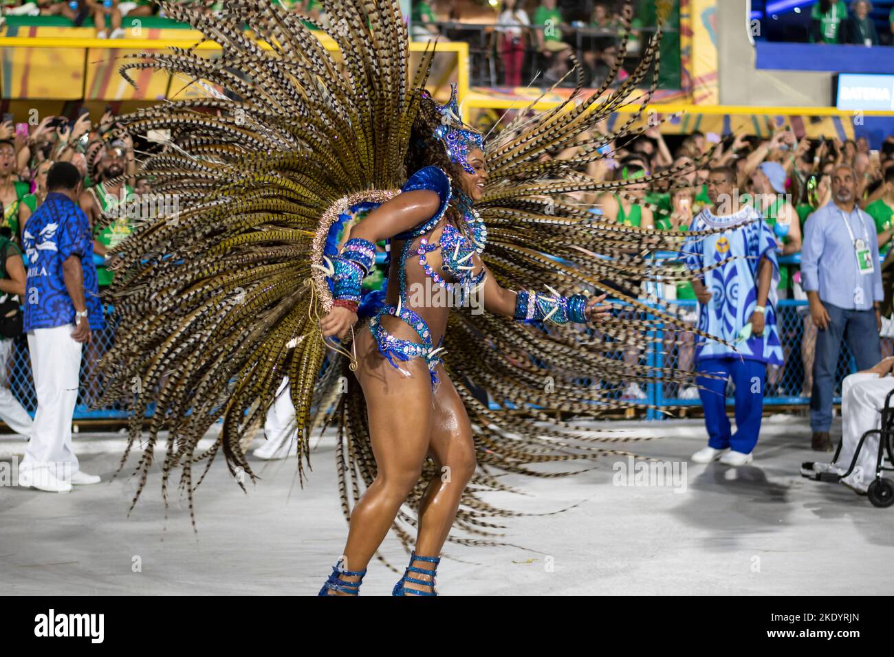 Rio, Brésil - 22 avril 2022: Samba School Portela dans le Carnaval de Rio, tenu aux marques de Sapucai Sambadrome Banque D'Images
