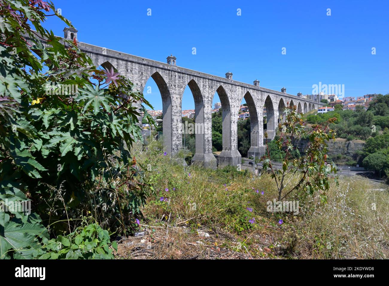 Aqueduc historique de 18th siècles des eaux libres ou aqueduc d'Águas livres, Lisbonne, Portugal Banque D'Images