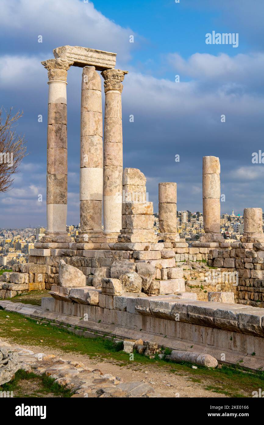 Temple d'Hercules Citadelle Amman Jordanie 1 Banque D'Images