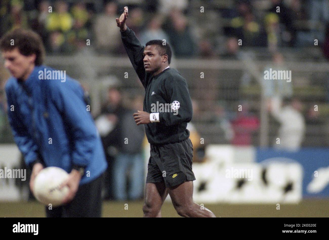 Firo: 05.03.1996 football: Football: Archive photos, archive photos, archive images, archive CHL Champions League, quart de finale saison 1995/1996 95/96 BVB, Borussia Dortmund - Ajax Amsterdam 0:2 Julio Cesar Banque D'Images