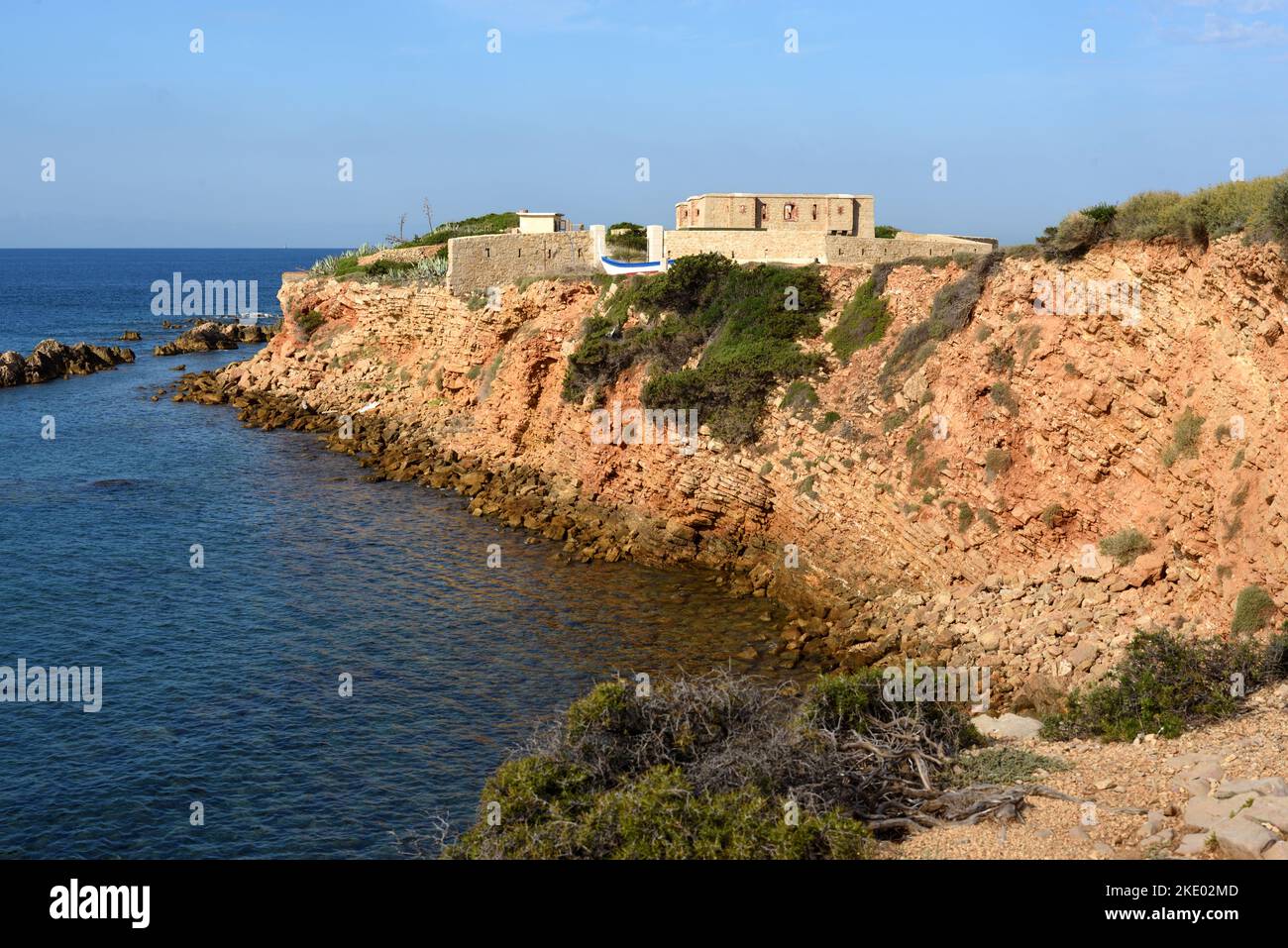 Fort de la Pointe de la Cride littoral, Côte et Plage Sanary ou Sanary-sur-Mer Var Provence Côte d'Azur ou Côte d'Azur France Banque D'Images