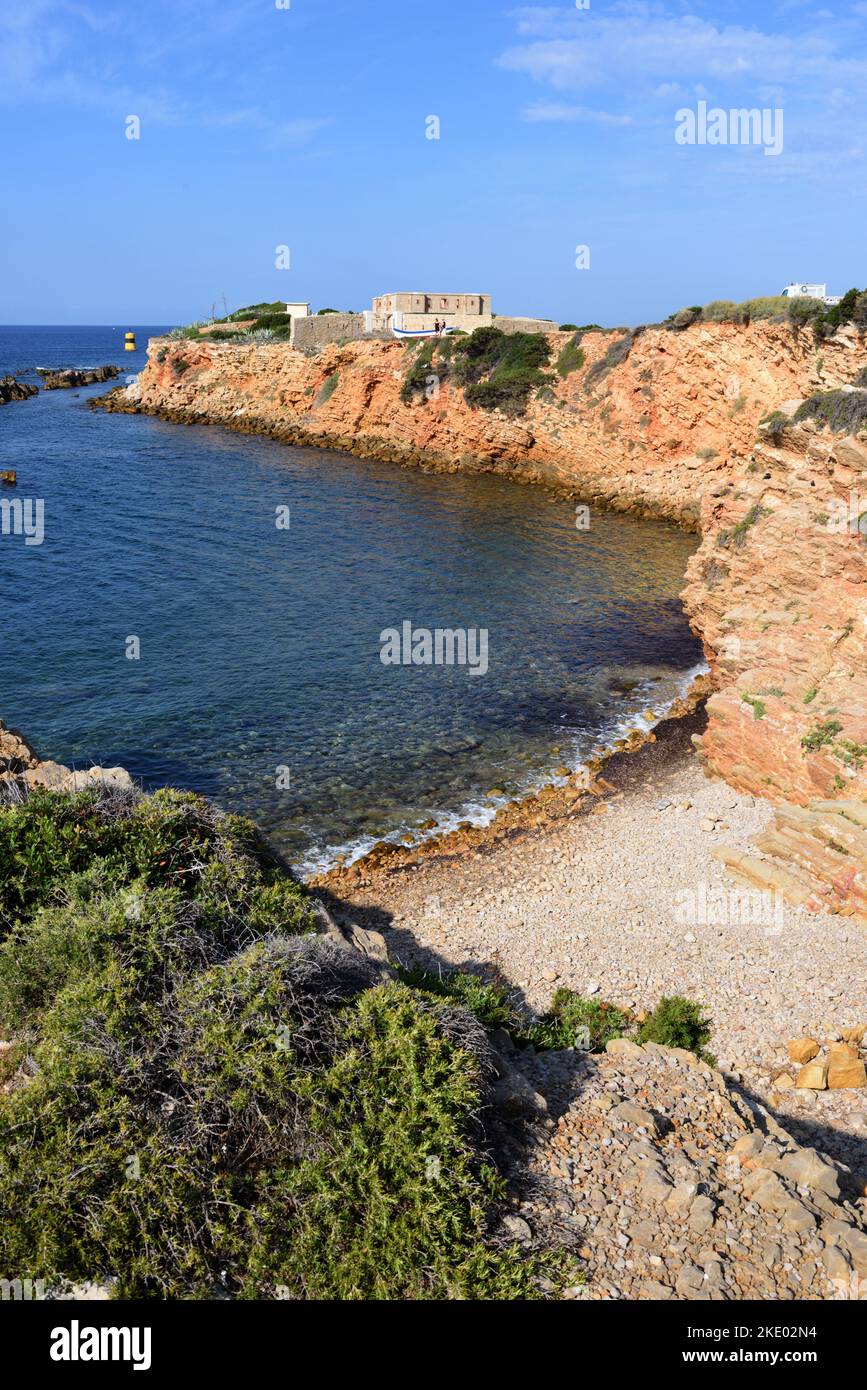 Fort de la Pointe de la Cride littoral, Côte et Plage Sanary ou Sanary-sur-Mer Var Provence Côte d'Azur ou Côte d'Azur France Banque D'Images