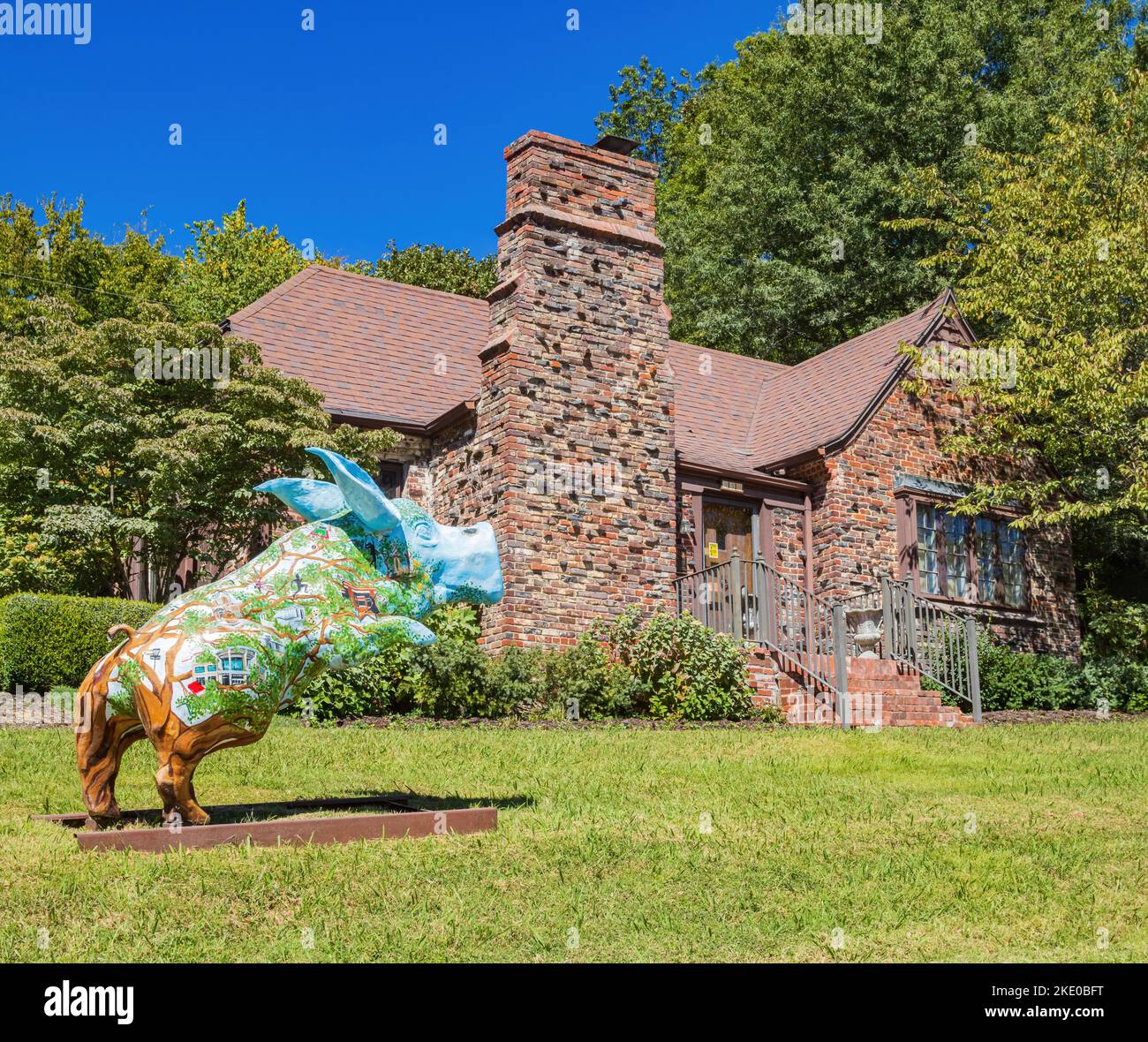 Arkansas, OCT 2 2022 - vue extérieure ensoleillée du musée Clinton House Banque D'Images
