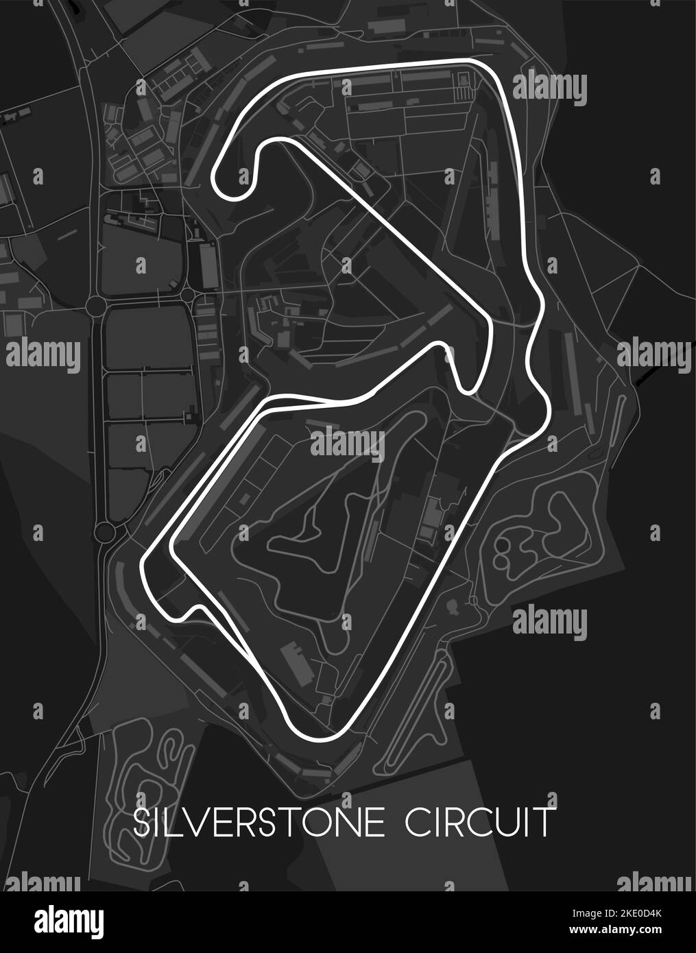 Circuit de course automobile Silverstone Royaume-Uni Illustration de Vecteur