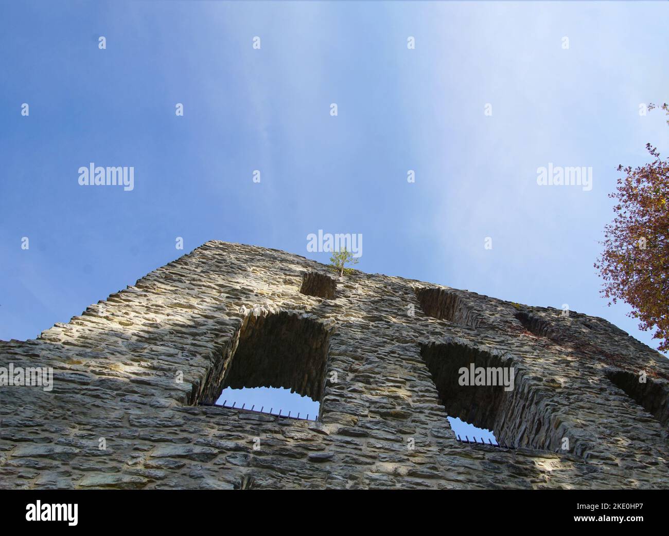 Gebäudeteile der Burgruine in Bad Lippsprint Banque D'Images