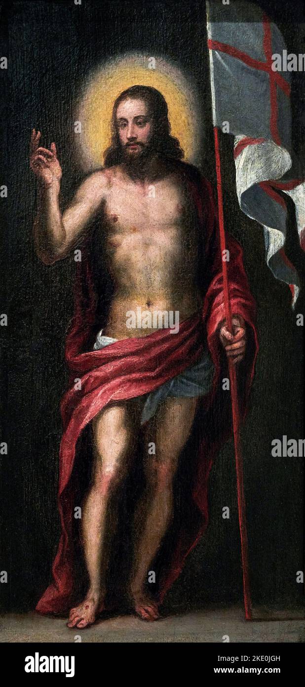 Cristo risorto - olio su tavola - Alessandro Maganza - XVI secolo - Vicenza, Museo Diocesano Banque D'Images