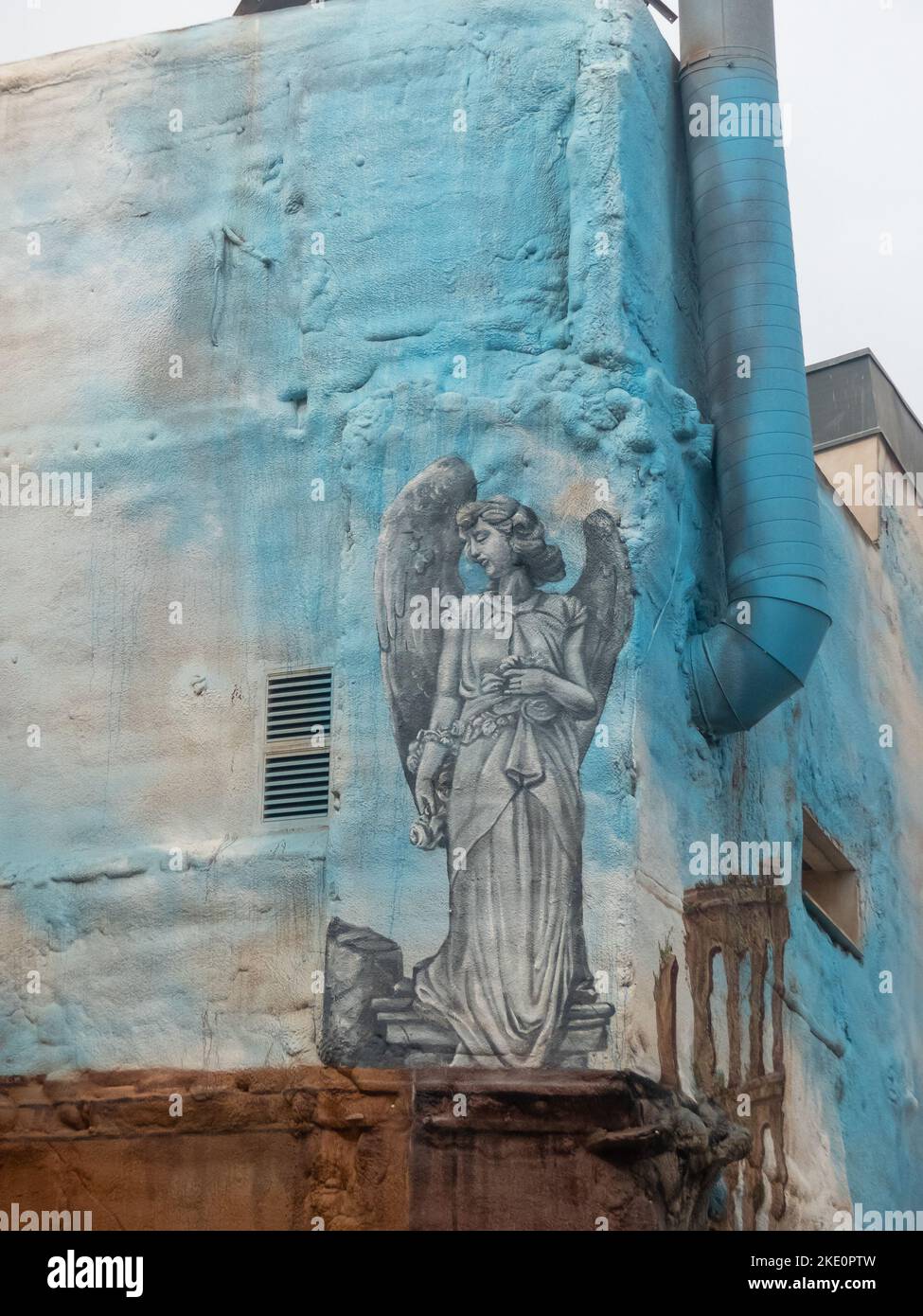 Andalousie en Espagne: Une belle fresque près de l'ancienne cathédrale de Carthagène Banque D'Images