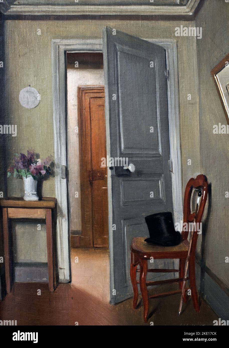Le Haut-de-forme, intérieur ou la visite par l'artiste suisse/français Félix Vallotton (1865-1925), 1887 Banque D'Images
