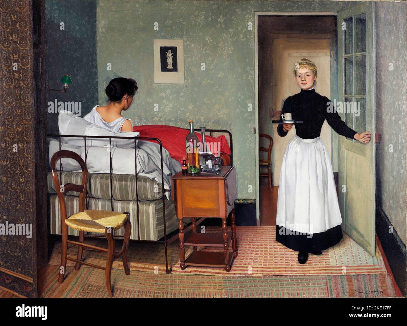 The Sick Girl par l'artiste suisse/français Félix Vallotton (1865-1925), huile sur toile, 1892 Banque D'Images