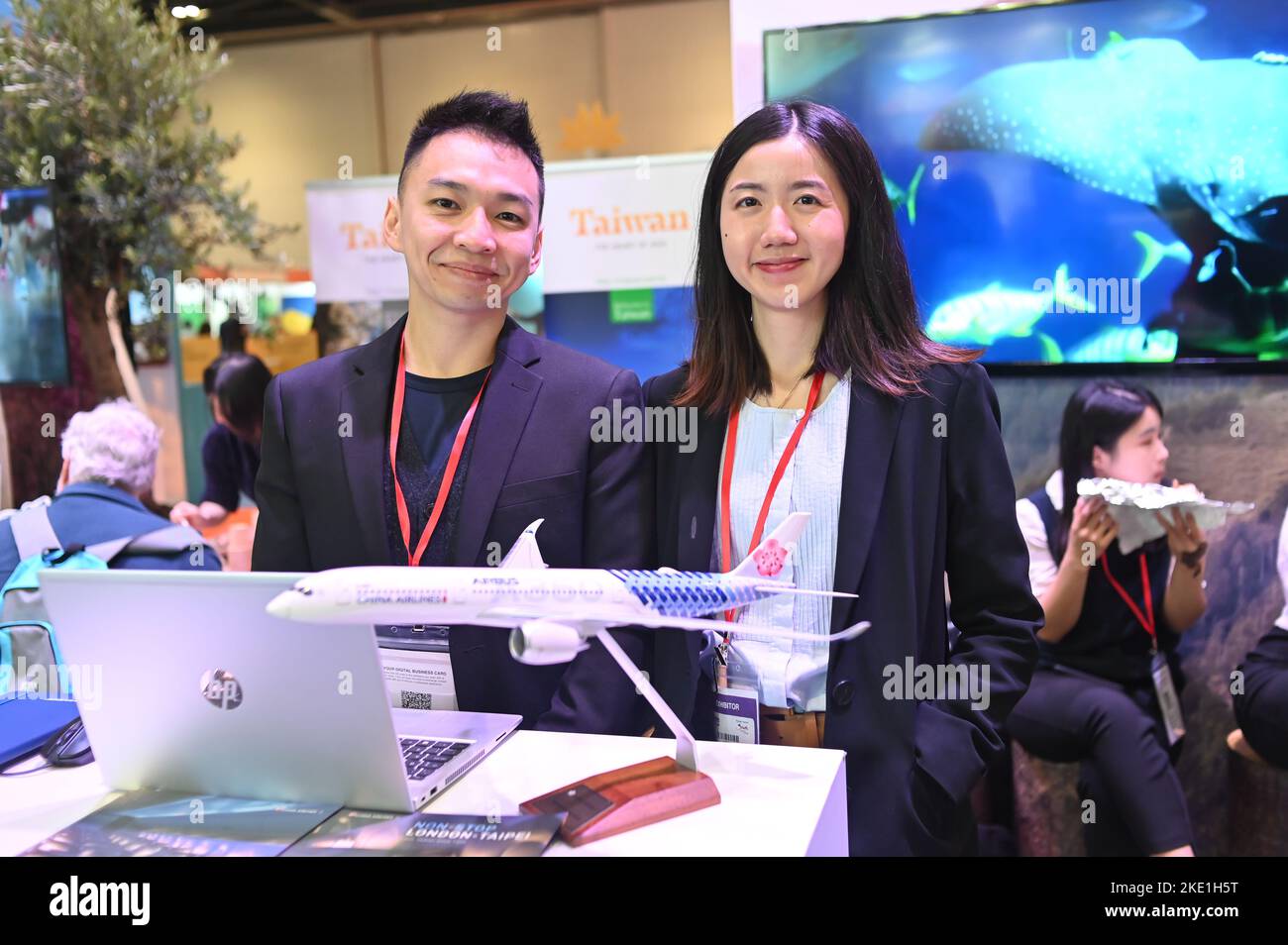 Londres, Angleterre, Royaume-Uni. 9th novembre 2022. China Airlines, Taiwan, Chine exposants où Voyage et Tourisme se rencontrent au World Travel Market Londres le salon international de voyage #WTMLDN à Excel Londres. Banque D'Images