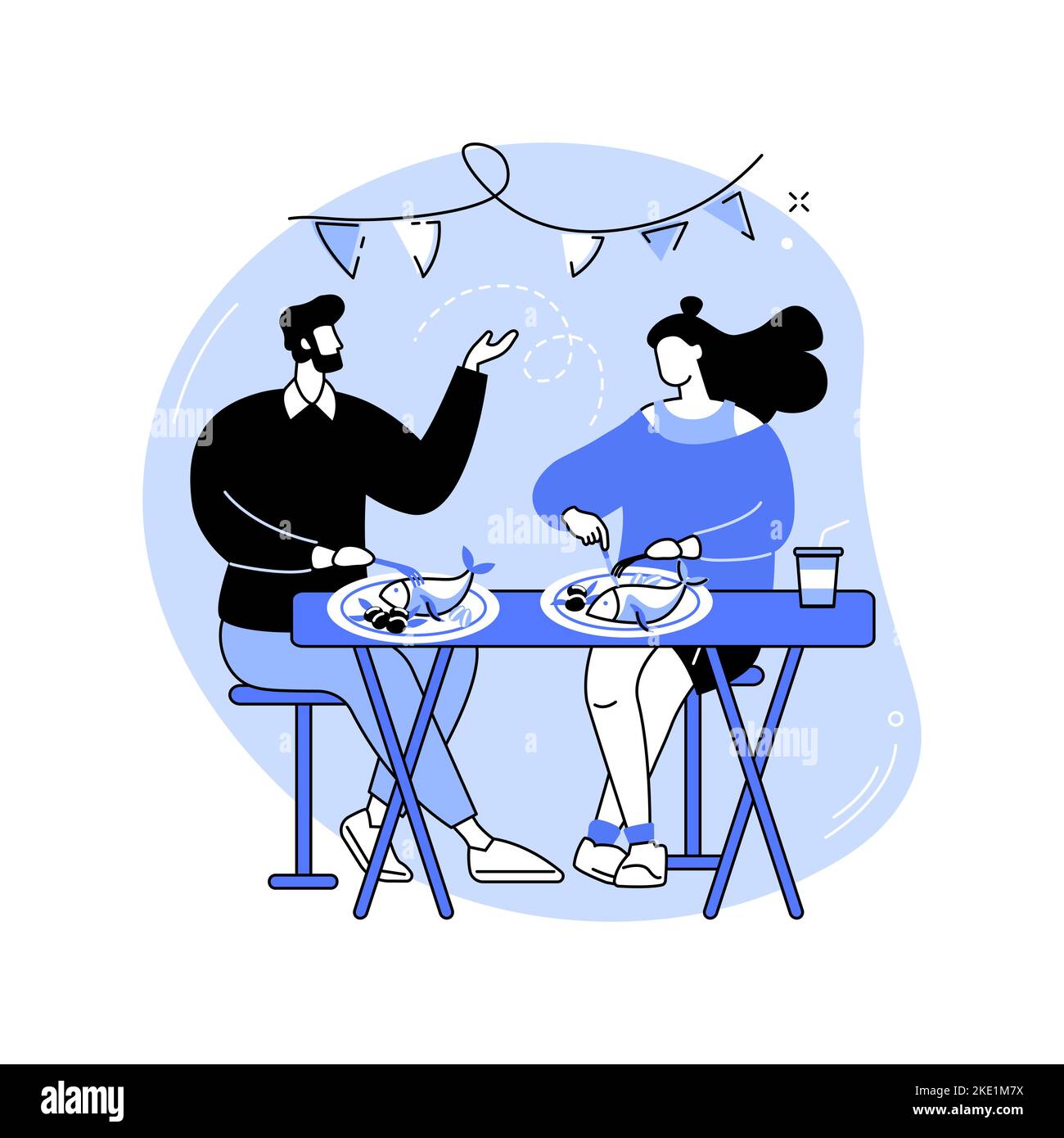 Cuisine méditerranéenne illustrations vectorielles isolées de dessins animés. Illustration de Vecteur