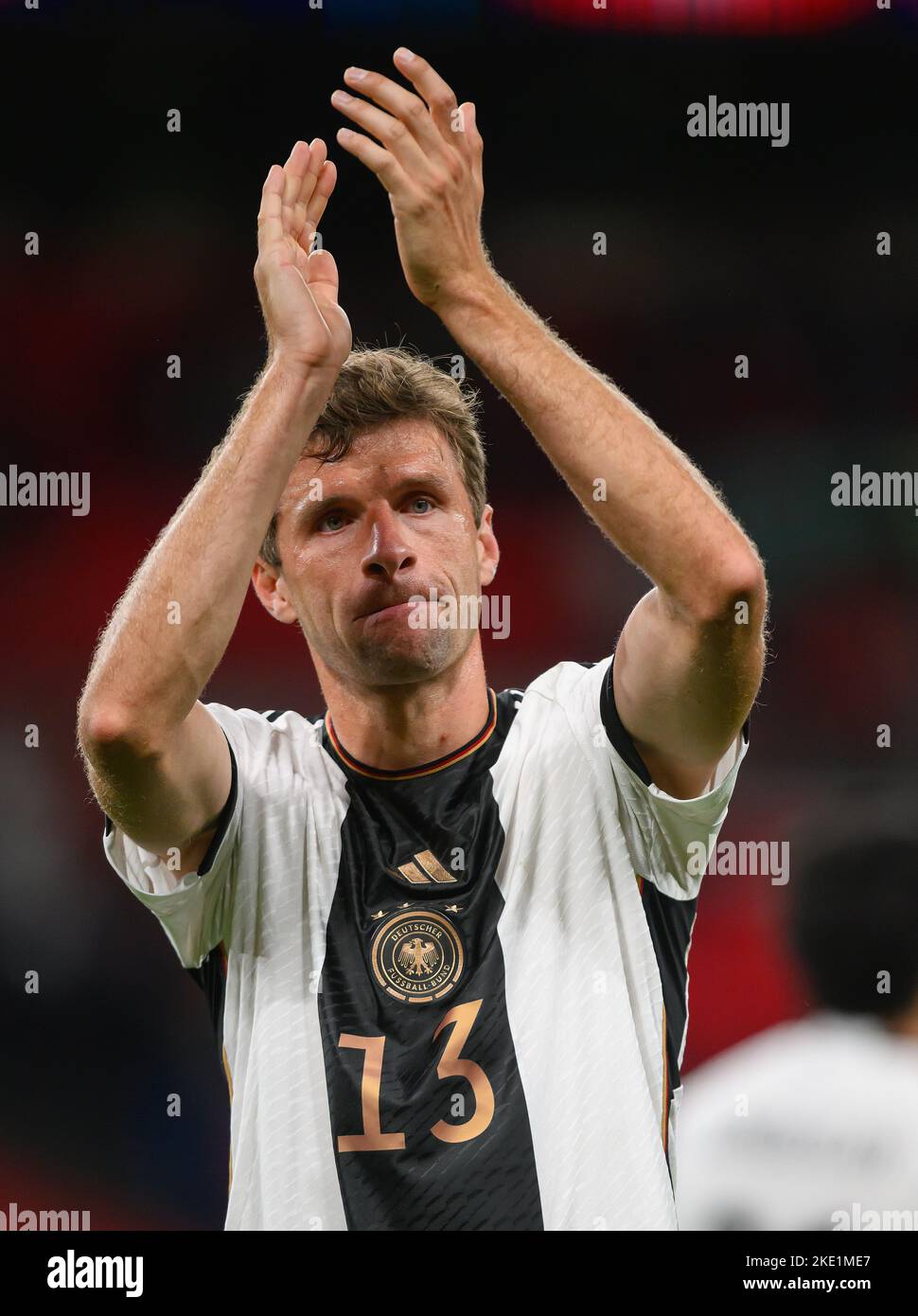 26 septembre 2022 - Angleterre / Allemagne - Ligue des Nations de l'UEFA - Ligue A - Groupe 3 - Stade Wembley Thomas Müller d'Allemagne pendant le match de la Ligue des Nations de l'UEFA contre l'Angleterre. Image : Mark pain / Alamy Live News Banque D'Images