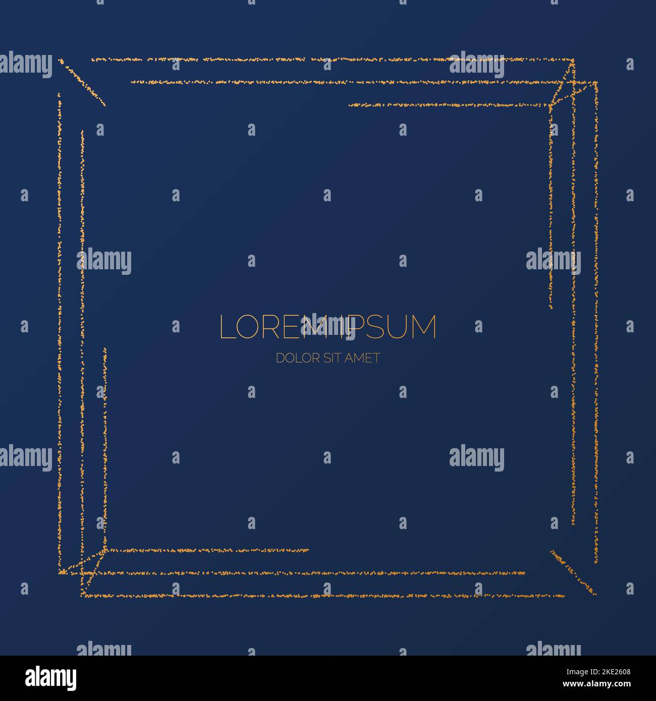 Cadre géométrique doré. Bordure en relief dorée avec effets brillants. Arrière-plan rétro à lignes brillantes et créplées. Design de luxe doré. Illustration de Vecteur