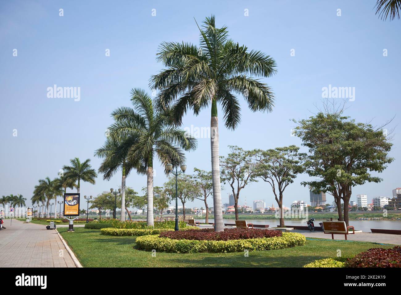 Sisowath Quay Phnom Penh Cambodge Banque D'Images