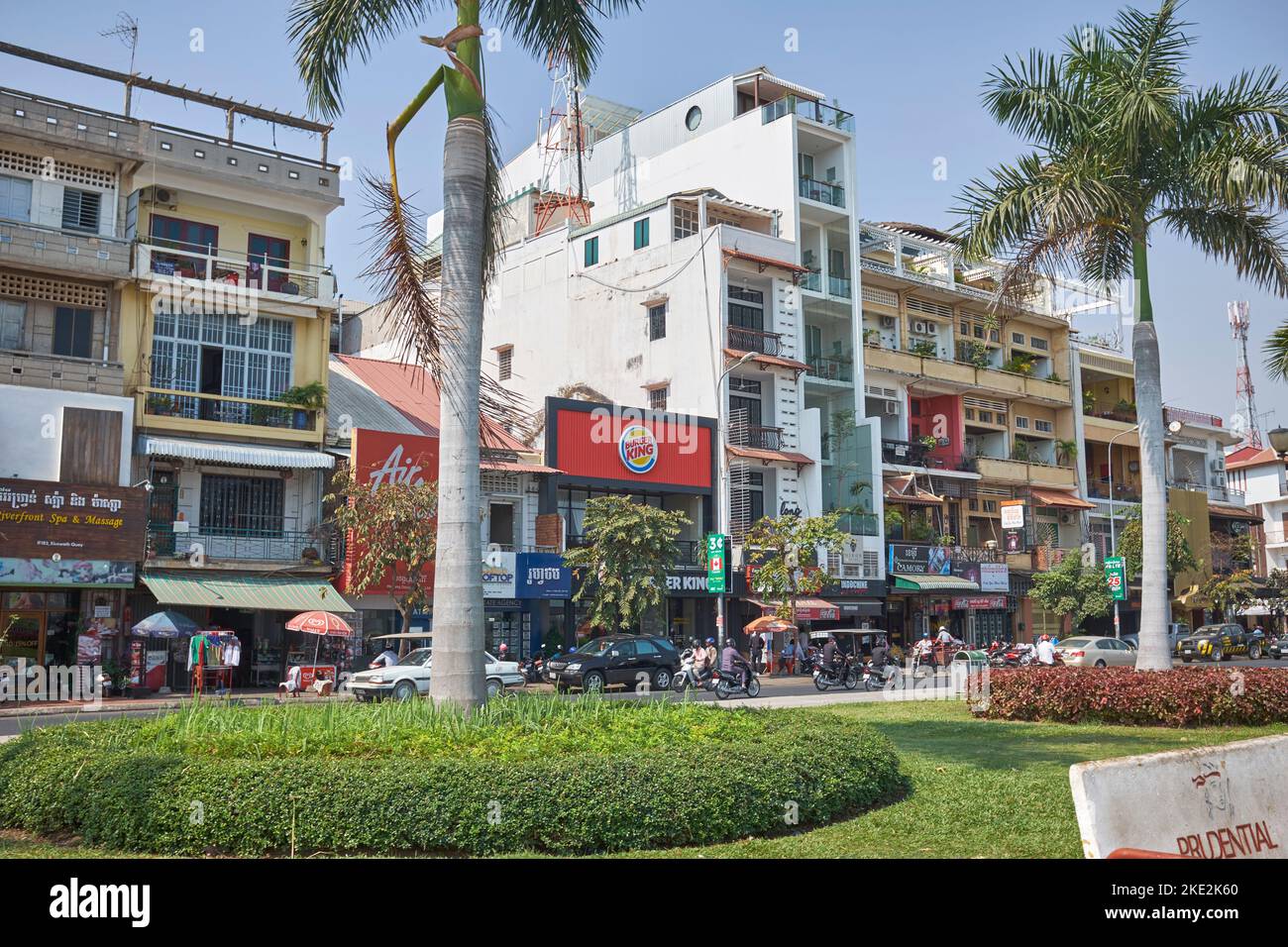 Sisowath Quay Phnom Penh Cambodge Banque D'Images