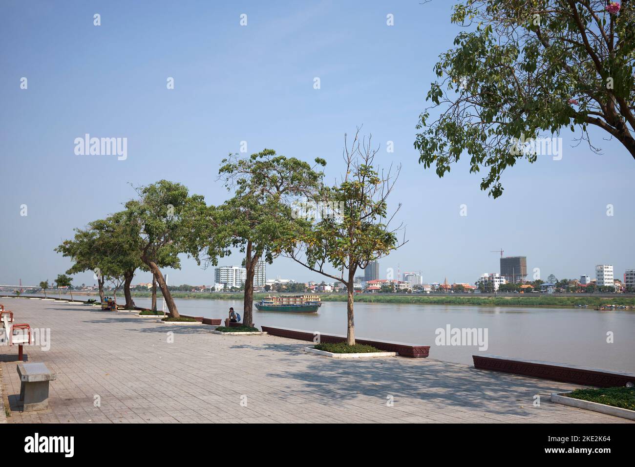 Sisowath Quay Phnom Penh Cambodge Banque D'Images