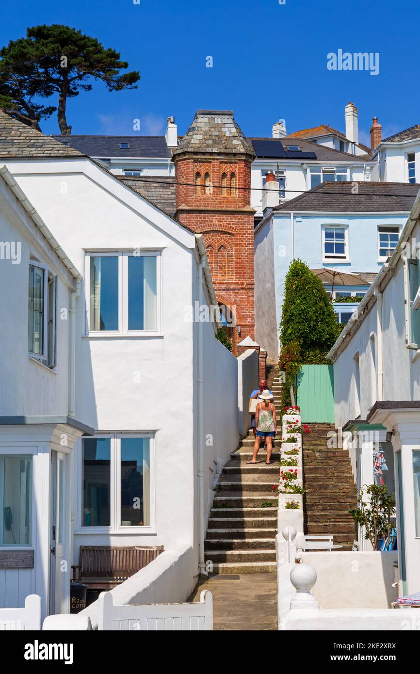 Lower Castle Road, St. Mawes Village, Falmouth, Cornwall, Angleterre, Royaume-Uni Banque D'Images