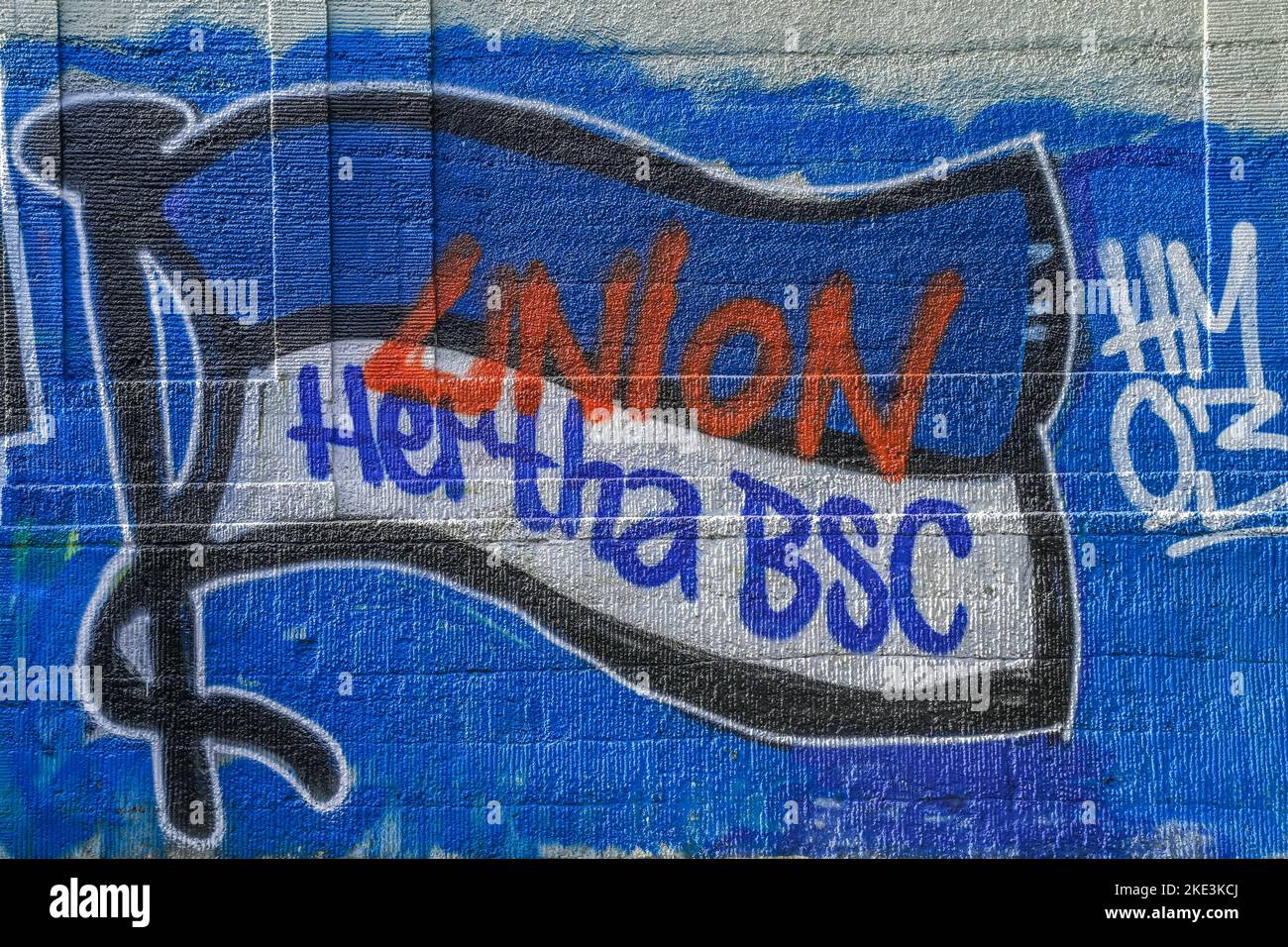 Graffiti, Hertha BSC Union Berlin, Westend, Charlottenburg-Wilmersdorf, Berlin, Allemagne Banque D'Images