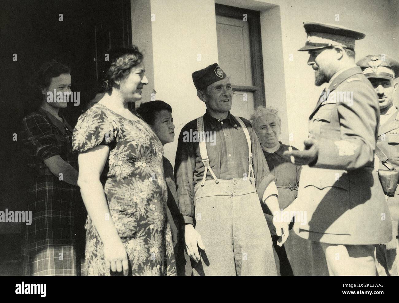 Le général et homme politique italien Italo Balbo accueille les colonies italiennes en Libye, 1938 Banque D'Images