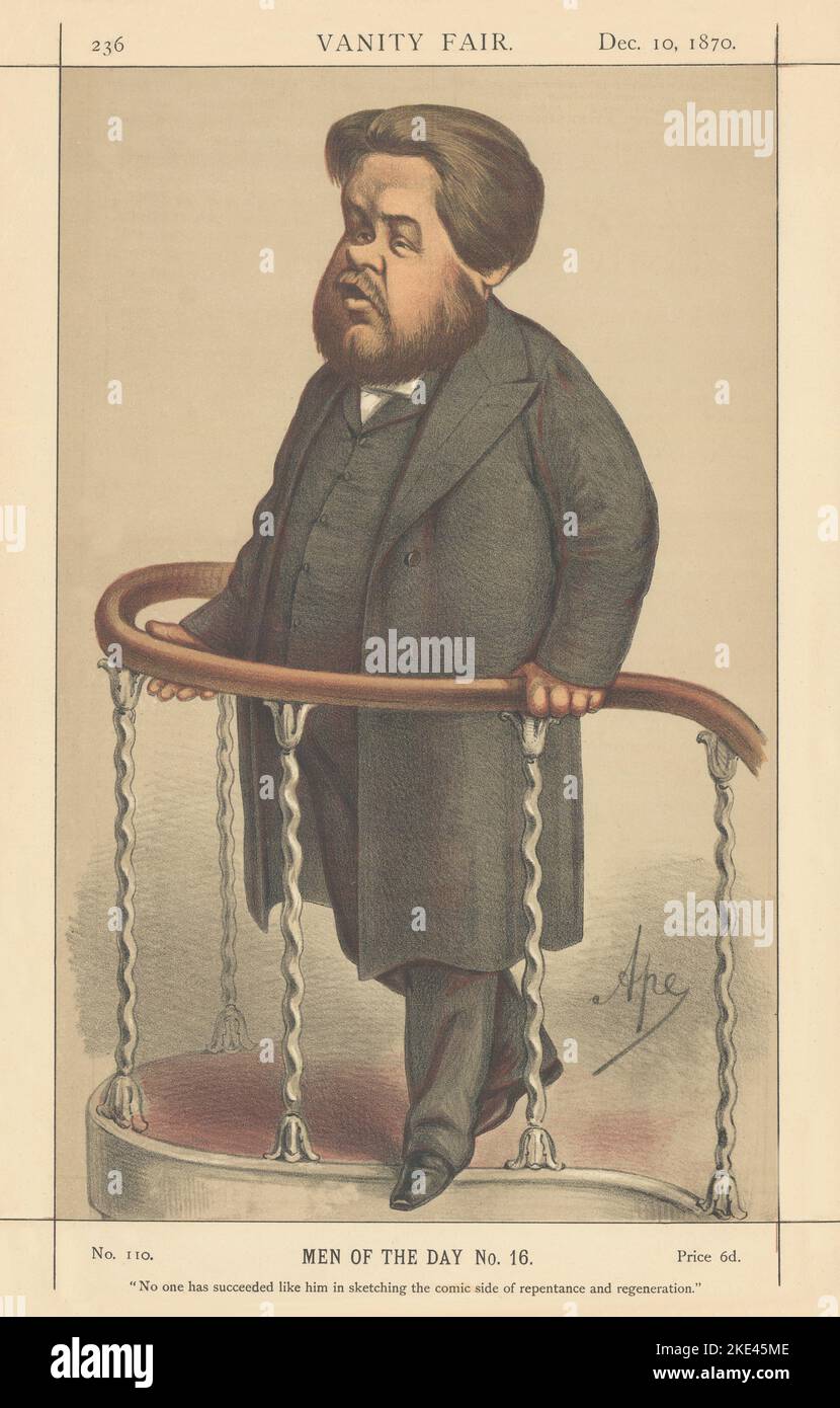 LE DESSIN ANIMÉ DE L'ESPION VANITY FAIR Charles Spurgeon 'Noone a réussi comme lui…' 1870 Banque D'Images