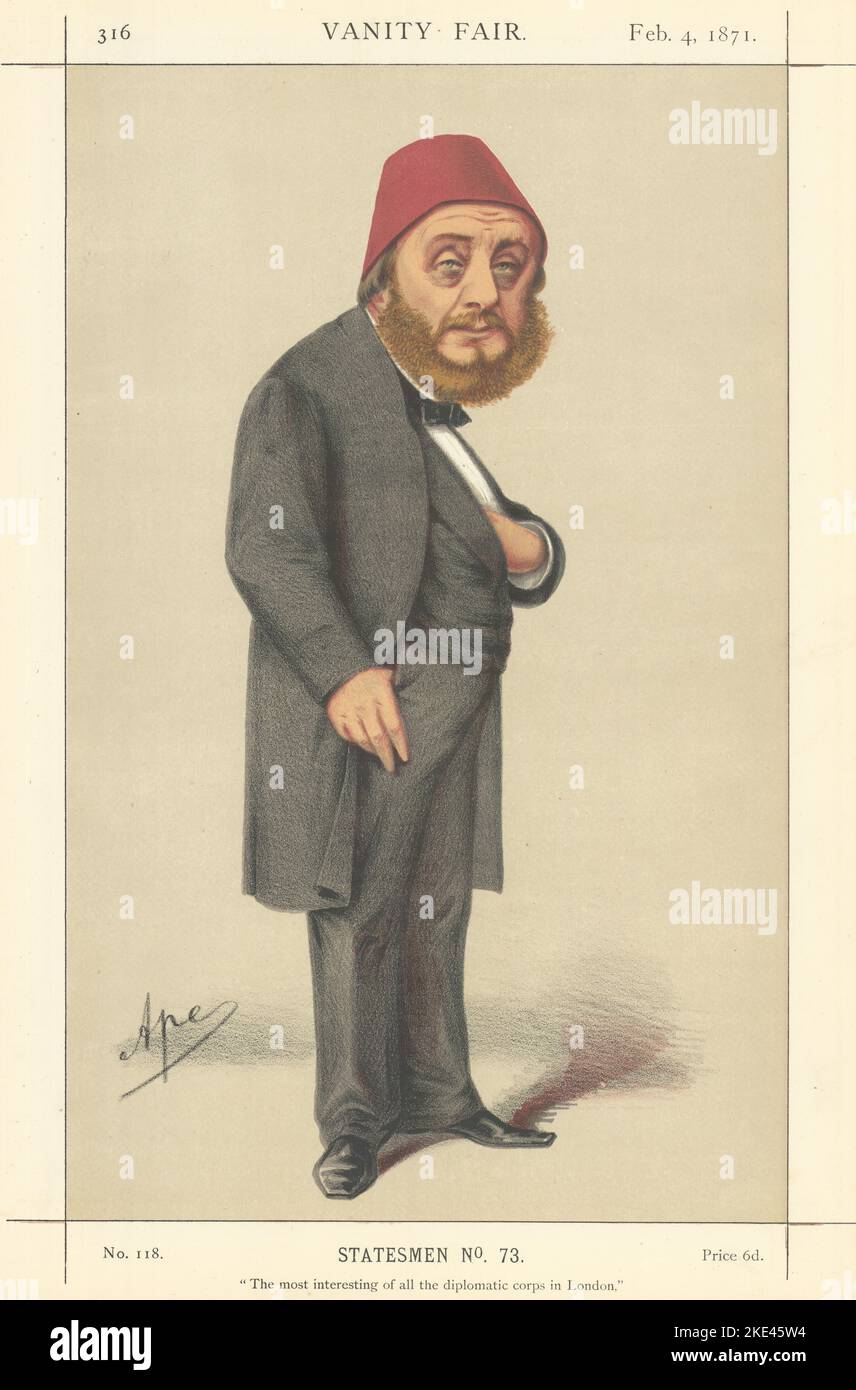 CARICATURE DE L'ESPION DE VANITÉ Constantine Musurus Bey 'le plus intéressant de…' 1871 Banque D'Images