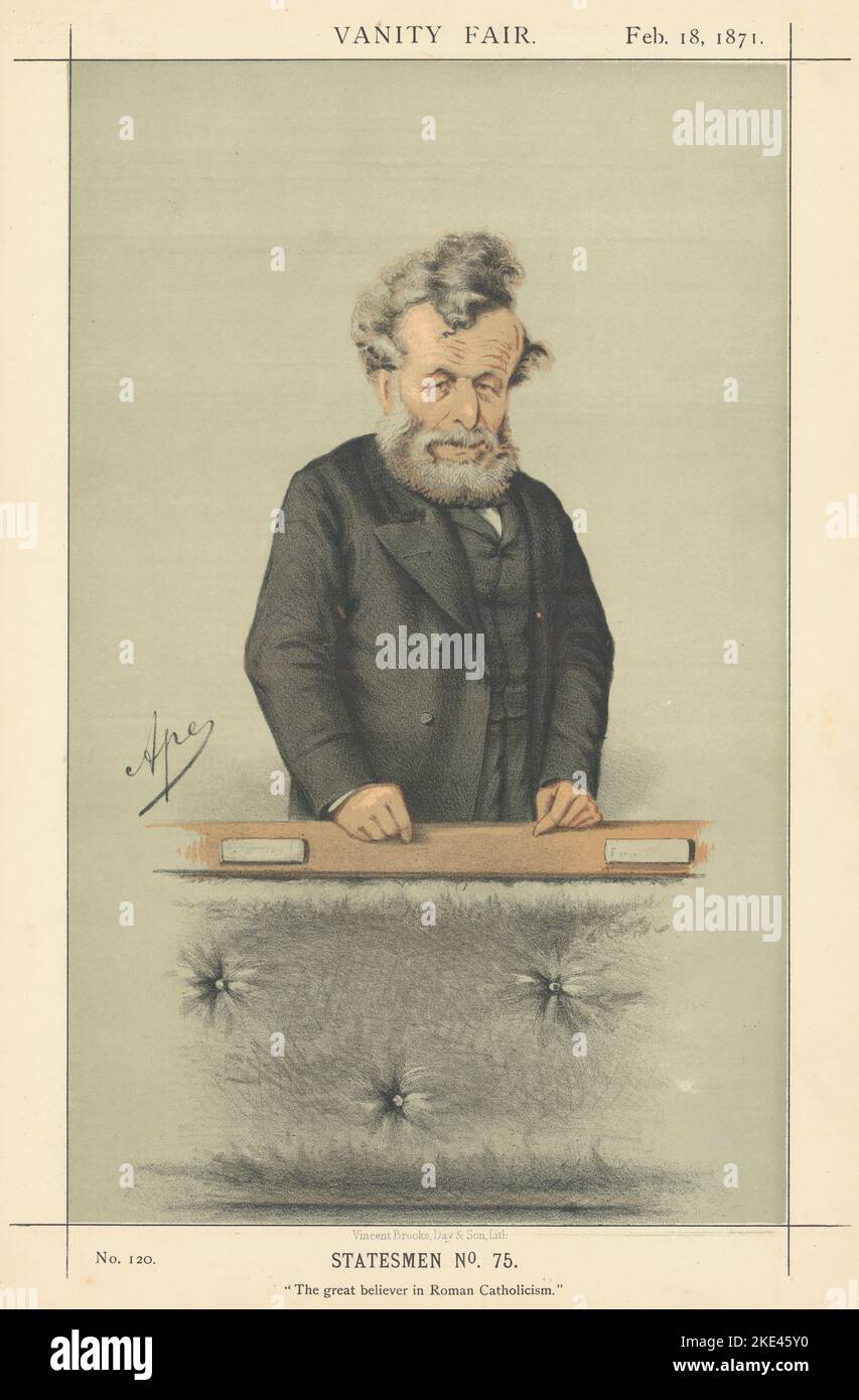 LE DESSIN ANIMÉ DE L'ESPION VANITY FAIR George Whalley 'le grand croyant en Roman…' 1871 Banque D'Images