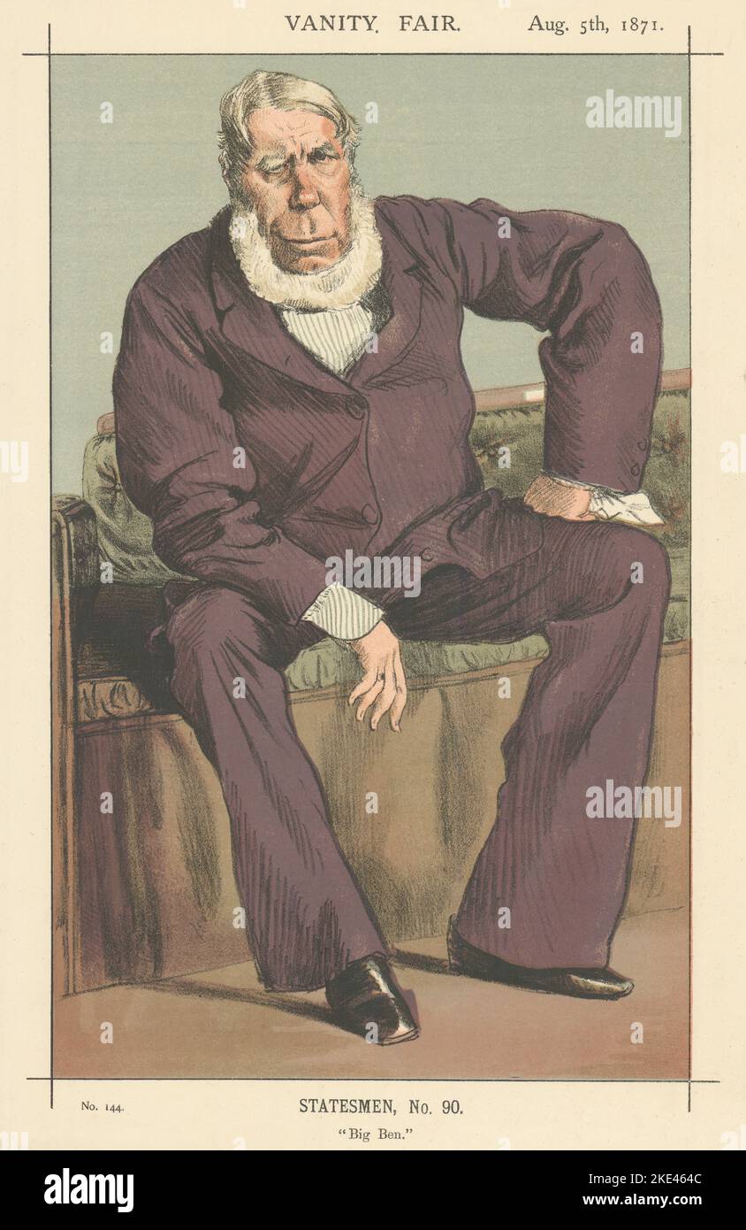 LE DESSIN ANIMÉ de L'ESPION VANITY FAIR, George Bentinck, « Big Ben » Politics. Imprimé Coidé 1871 Banque D'Images