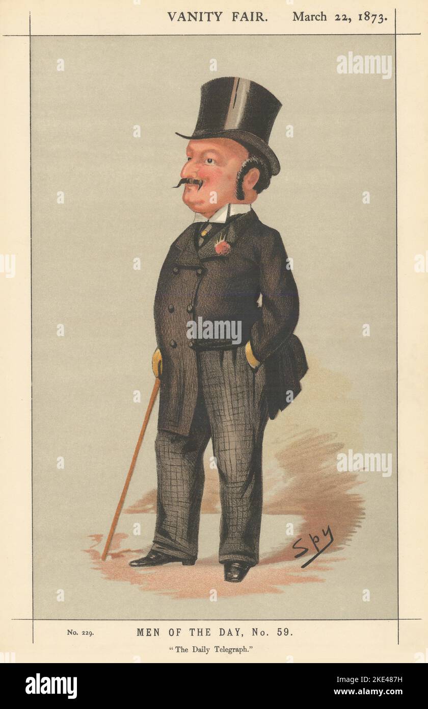 VANITY FAIR SPY CARICATURE Edward Levy 'The Daily Telegraph' journaux 1873 Banque D'Images