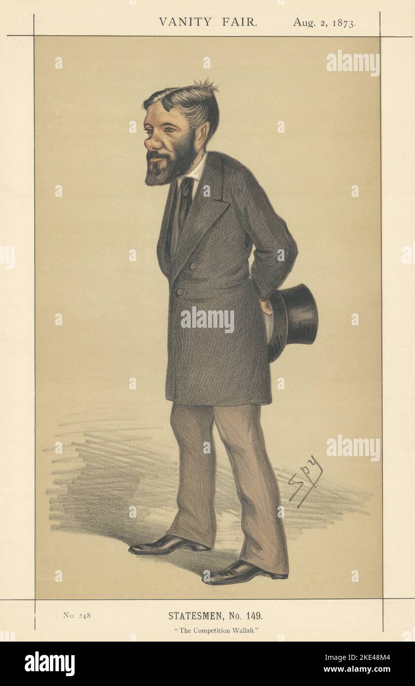 LE DESSIN ANIMÉ DE L'ESPION VANITY FAIR George Otto Trevelyan « The Competition Wallah » 1873 Banque D'Images