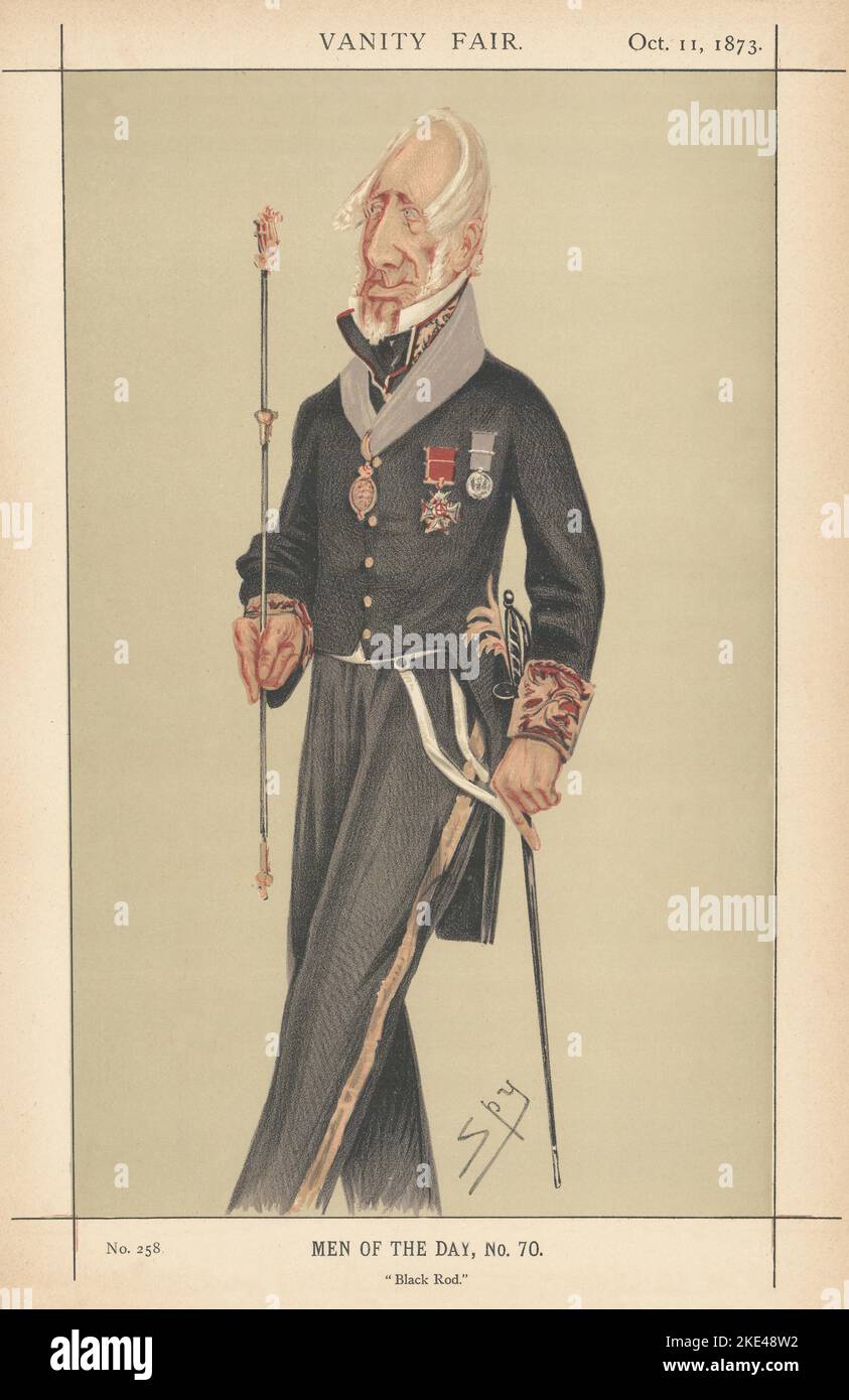 DESSIN ANIMÉ DE L'ESPION VANITY FAIR Sir Augustus William James Clifford 'Black Rod' 1873 Banque D'Images