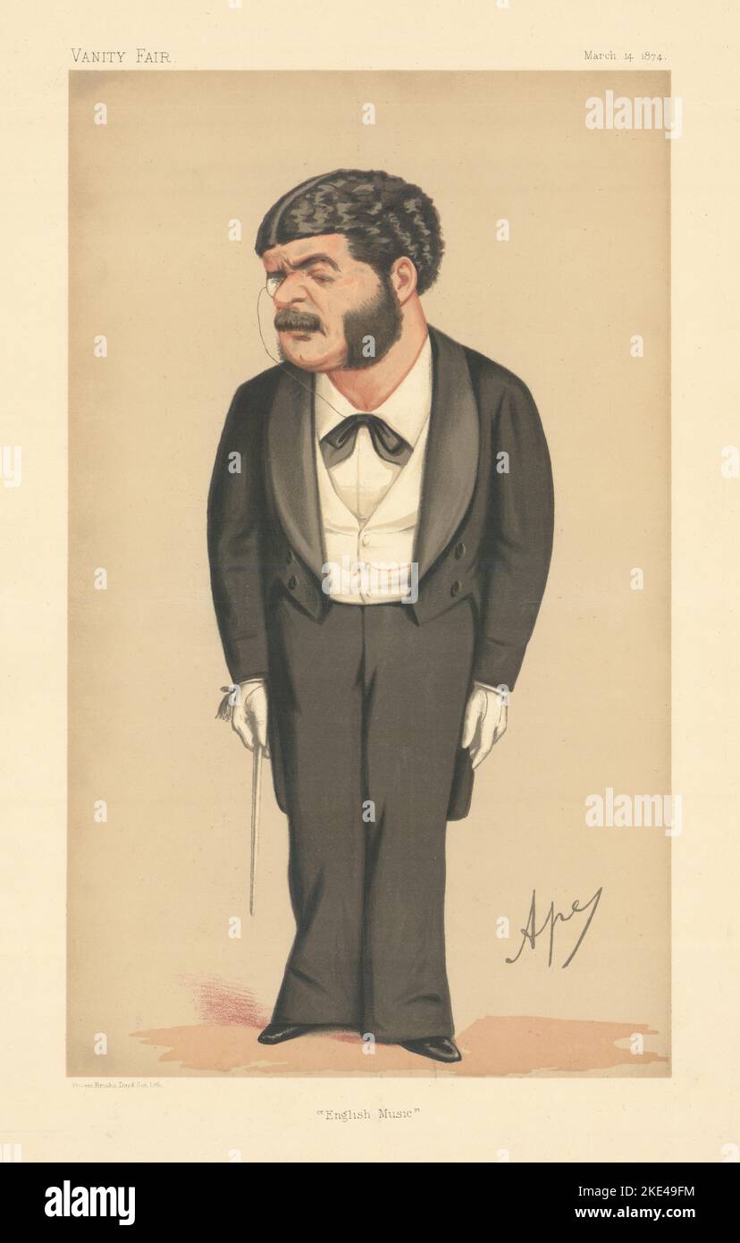 VANITY FAIR ESPION CARICATURE Arthur Sullivan 'English Music' Opera. Par APE 1874 Banque D'Images