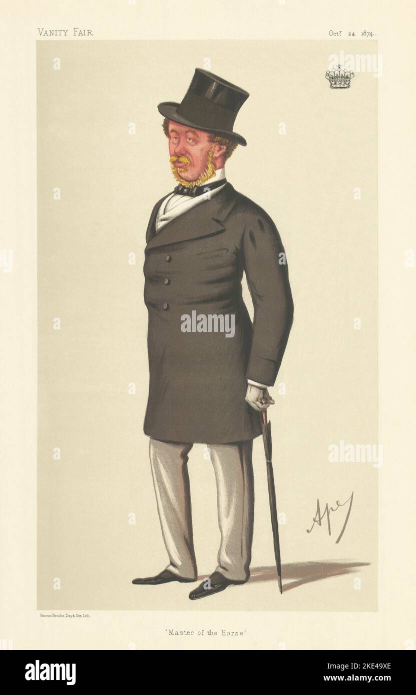 VANITY FAIR ESPION CARICATURE le comte de Bradford 'le maître du Cheval'. APE 1874 Banque D'Images