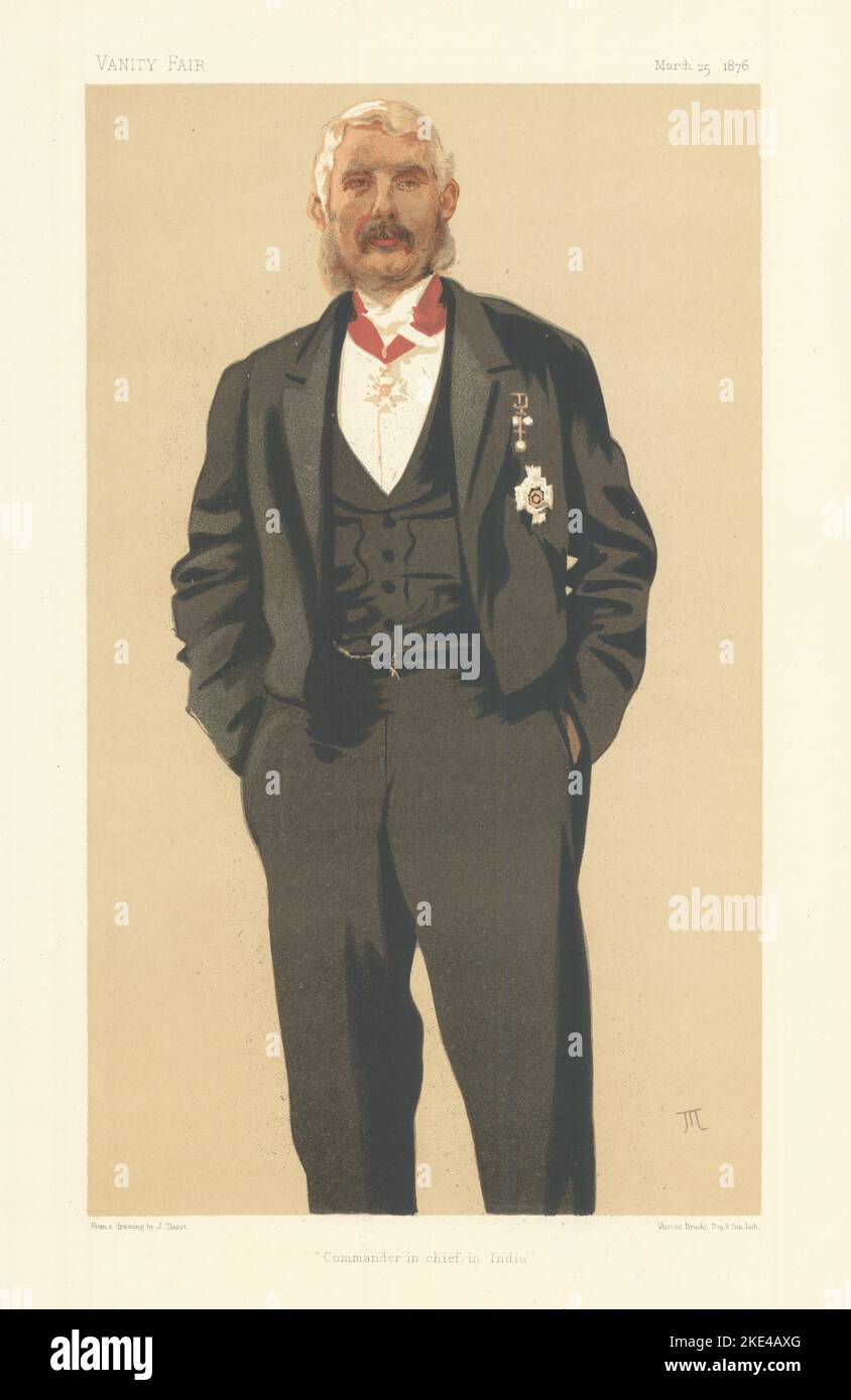 CARICATURE DE L'ESPION DE VANITY FAIR Frederick Haines 'Commandant en chef en Inde' 1876 Banque D'Images