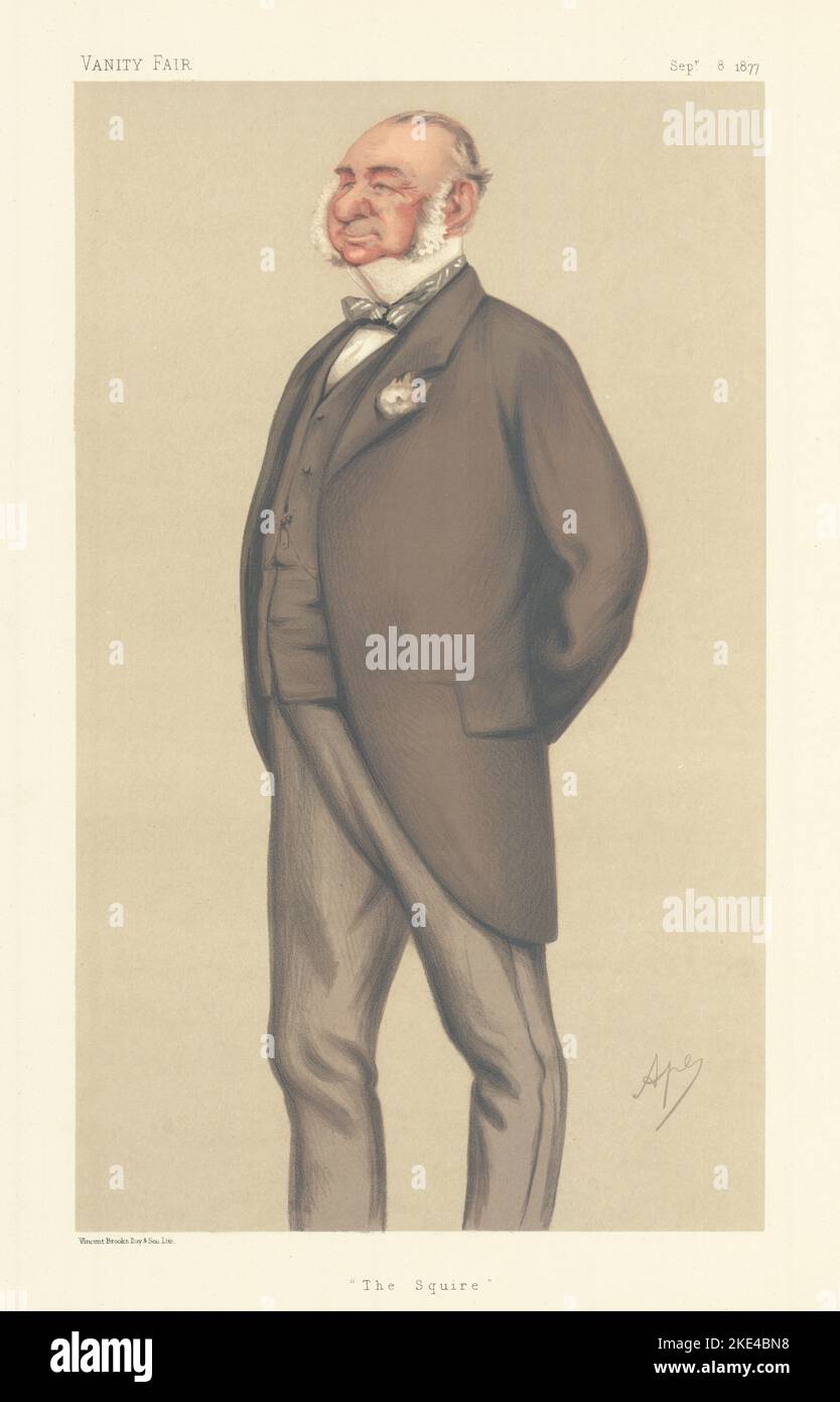 LE DESSIN ANIMÉ DE VANITY FAIR ESPION Henry Villebois 'The Squire' Norfolk. Par APE 1877 Banque D'Images