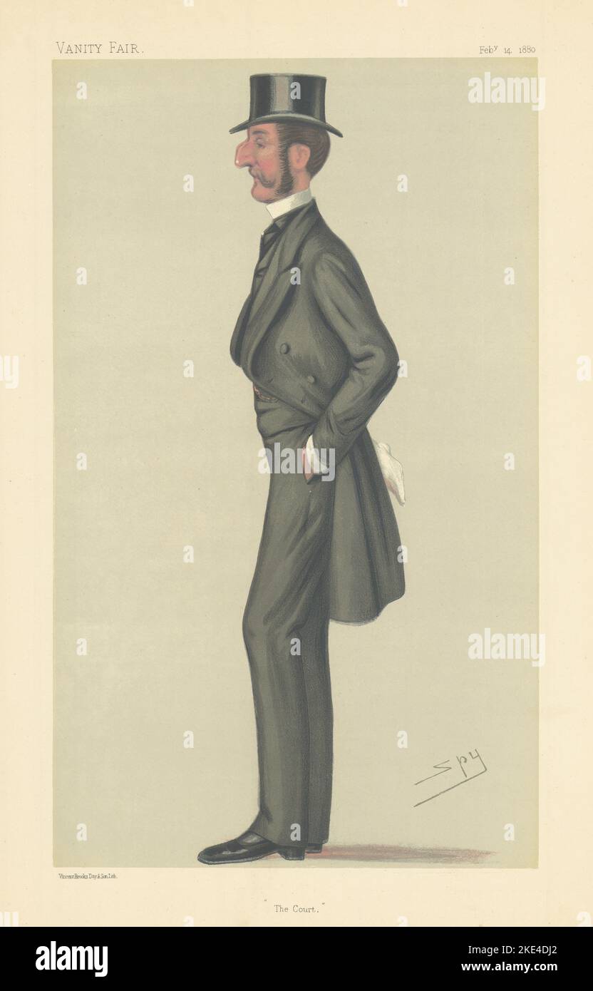 VANITY FAIR ESPION CARICATURE Colonel Robert Kingscote 'The court' Military 1880 Banque D'Images