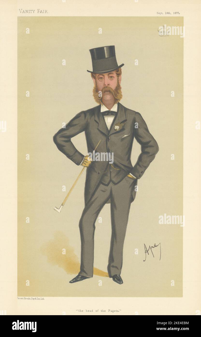 VANITY FAIR SPY CARICATURE Marquis d'Anglesey 'la tête des Pagets' pays de Galles 1880 Banque D'Images