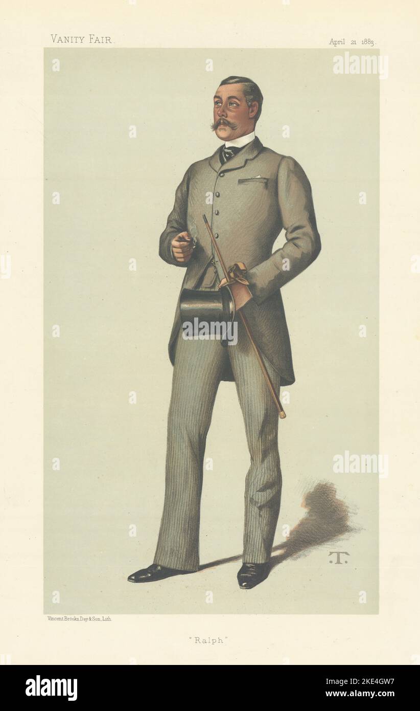 VANITY FAIR SPY CARICATURE Lt-Col Ralph Vivian 'Ralph' Cornwall. Par impression T 1883 Banque D'Images