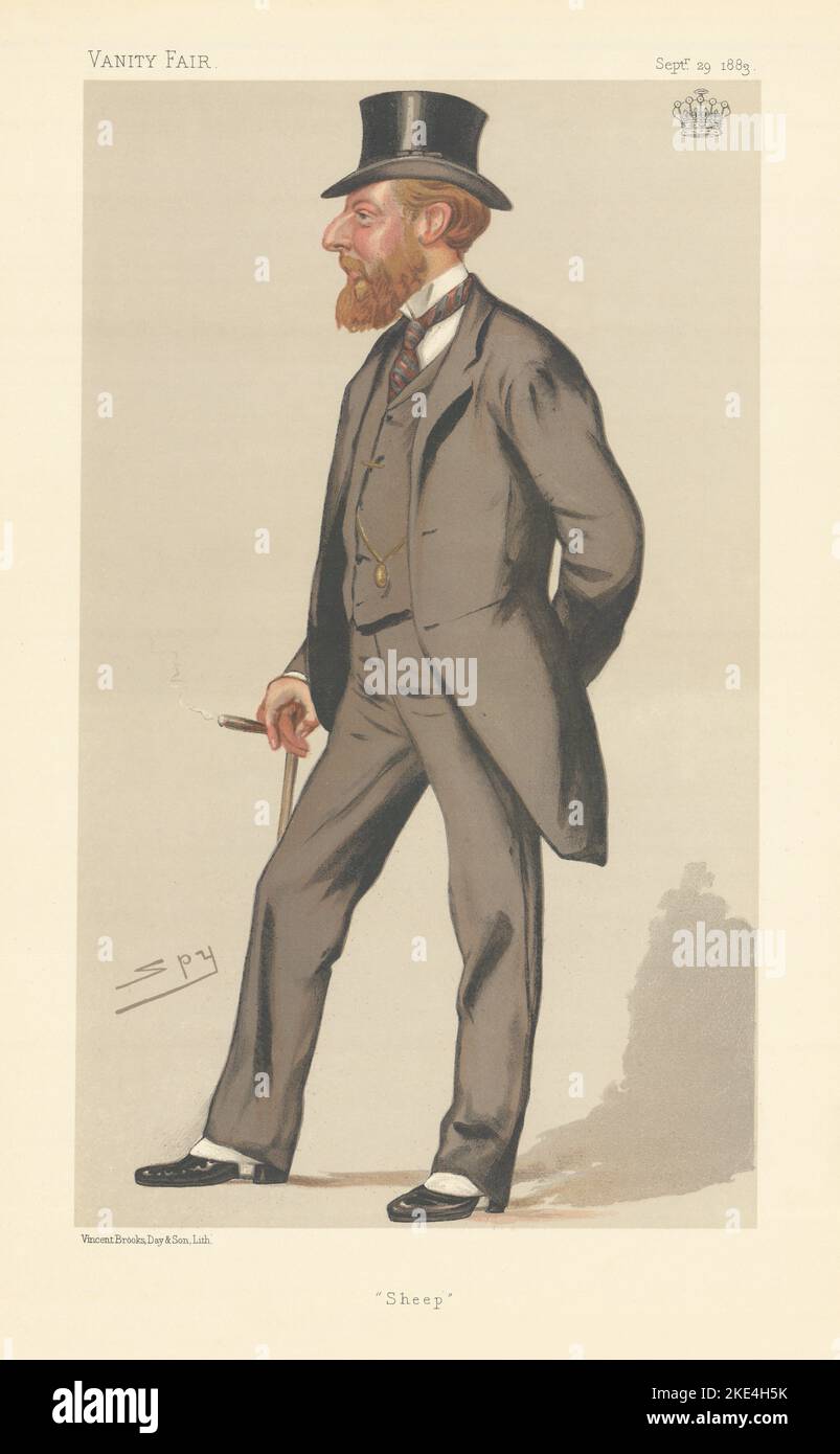 VANITY FAIR SPY CARICATURE The Earl of Seafield 'heep' Scotland 1883 Old Print Banque D'Images